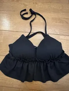 フリル付き黒ブラキャミソール Mサイズ　水着