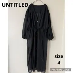 大きいサイズUNTITLEDアンタイトル リネン混Vネックシアーシャツワンピース