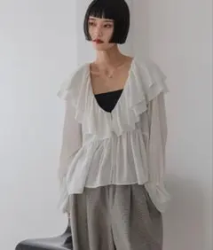 LOWRYSFARM アソートフリルブラウス ホワイトのサムネイル