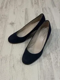 429【ほぼ新品】マーガレットハウエル 本革 レザー パンプス 黒 23.5 MARGARET HOWELL idea マーガレット・ハウエル アイデア