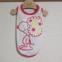 PEANUTS スヌーピー 犬服 タンク ホワイト ピンクのサムネイル