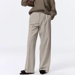【新品・未使用】GU タックワイドパンツ+EC丈長め80.0cm M ベージュ