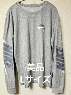 【NIKE SB】袖プリント ロゴ 長袖Tシャツ ロンT グレー Lサイズのサムネイル