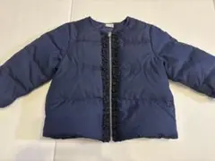 プティマイン　ノーカラー　ダウン　フリルつき　90cm