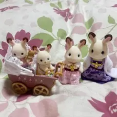 シルバニアファミリー ウサギ家族セット&ベビーカー付き