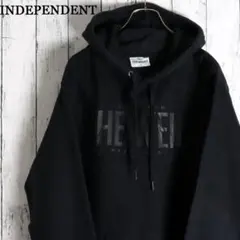 激渋！INDIPENDENT オールブラック 黒文字プリント ヘビースウェット