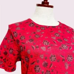 vintage ヴィンテージ Tシャツ 花柄 レッド 90年代 レトロ 海外古着のサムネイル