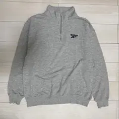 Reebok グレー ハーフジップ スウェット