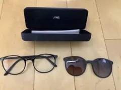 【JINS】ブラックフレーム サングラスと眼鏡セット