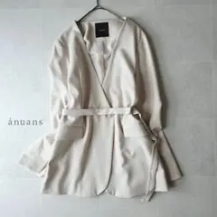 完売品✨anuans ミドルレングススリーブノーカラージャケット 袖スリット