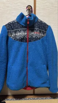 adidas フリースジャケット 青