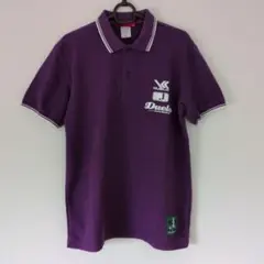 Duelo パープル ポロシャツ ストライプ襟
