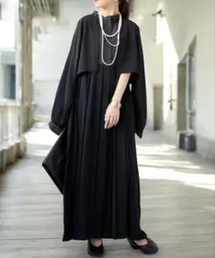 アンティカ antiqua 異素材 ドッキング ワンピース