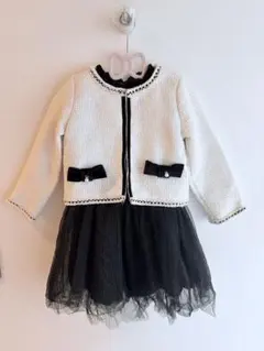 ホワイト・ブラック ジャケット付きドレス