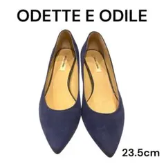 ODTTE E ODILE ネイビー スエード ポインテッドトゥ 23.5cmのサムネイル