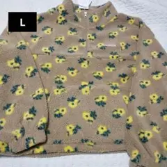 しまむら　ayano ボアZIP 花柄ボアハーフジップ