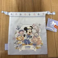 香港ディズニー最新作　春　ミッキーマウスとダッフィーフレンズ　巾着　ポーチ　1点