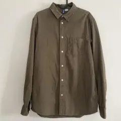 メンズ　H&M カーキ　長袖シャツ　Sサイズ