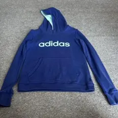adidas ネイビー フード付きパーカー Mサイズ