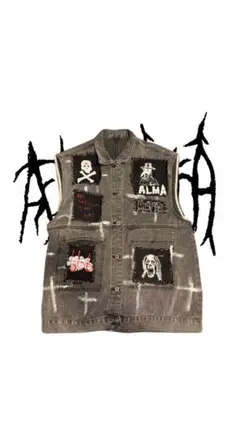 ALMA y2kパンクデニムベスト