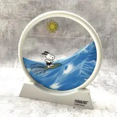 未使用 PEANUTS SNOOPY サーフィン ガラス サンドピクチャー 置物