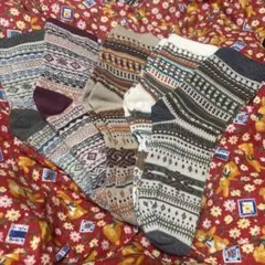 マルチカラーメンズ　ユニセックス　ソックスセット　D