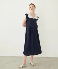 値下げ新品　完売品idem村田倫子りんこちゃん　セーラーカラーノースリワンピースのサムネイル