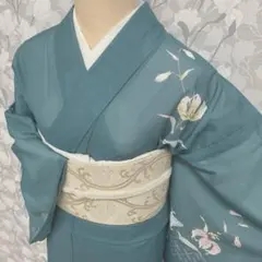 夏附下げ(絽)　(樹木に霞紋様　未使用しつけ糸付　ブルー色系) 夏附下げ(絽) (樹木に霞紋様 未使用しつけ糸付 ブルー色系) - メルカリ