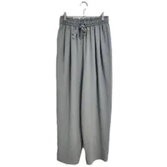 ワイドパンツ L グレー ゆったり ルームウェア 春夏 おでかけ 薄手 買い物