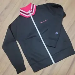 Champion ジップアップトラックジャケット ブラック/ピンク L