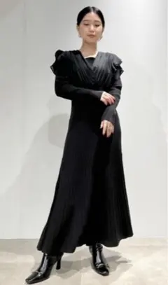 LILY BROWN シアードッキングニットワンピース