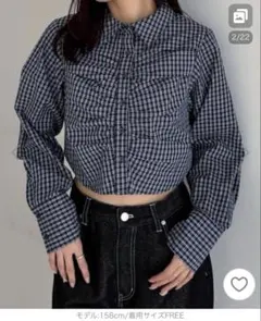 HeatherフロントギャザーショートブラウスFREE