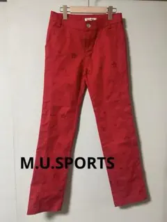 M.U.SPORTS 赤 スリムフィットパンツ ゴルフウェア