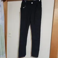 裏起毛　ブラック　ストレッチ長ズボン 155-165cm