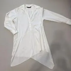 ZARA WOMAN ホワイト アシンメトリー 長袖シャツのサムネイル