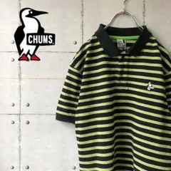 【激レア】 CHUMS チャムス マルチボーダー 刺繍ロゴ ポロシャツ