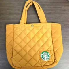 スターバックス キルティングトートバッグ 中型 マスタード