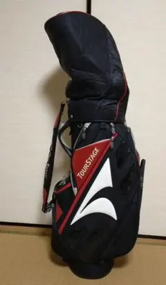 TOURSTAGE ゴルフキャディバッグ 黒/赤