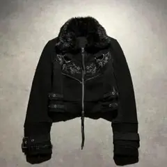 00s gothic punk lolita fur jacket y2k