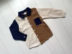 長袖　シャツ　コーデュロイ風