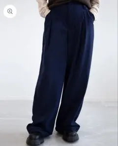 【aimoha Men's】コーデュロイワイドパンツ　ネイビー