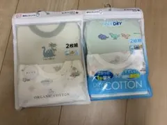 【新品未使用】恐竜柄 綿100%袖なしロンパース4枚セット 70サイズ