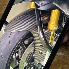 yzf-r6 2017〜 美品クレバーウルフ耐久カーボン綾織フロントフェンダー