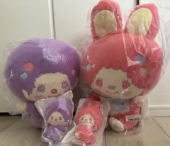 ラス1※未開封　モンチッチ・チムたん×マイメロ・クロミぬいぐるみマスコットセット