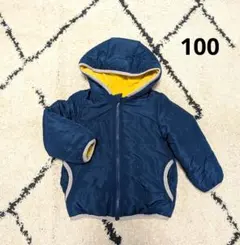 ネイビー・イエロー フード付きコート