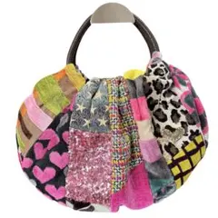 【極美品】シンクビー　ソルティードッグ　パッチワーク　ハンドバッグ　スパンコール