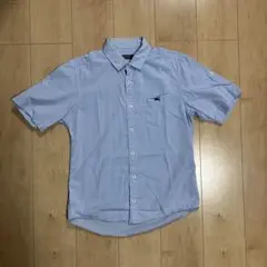 バーバリーブラックレーベル 半袖シャツ ブルー サイズ2（M相当） 騎士刺繍