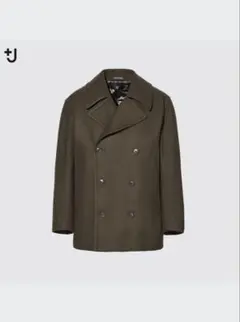 +J ウールブレンドオーバーサイズピーコート L