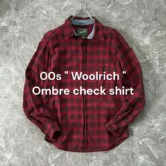 00s Woolrich ウールリッチ オンブレチェック ネルシャツMレッド