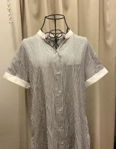 ♡un dix cors アンディコール ストライプ長袖シャツワンピース F
